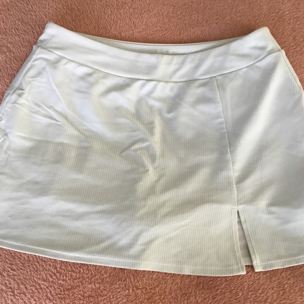 Calia White Ribbed Skirt